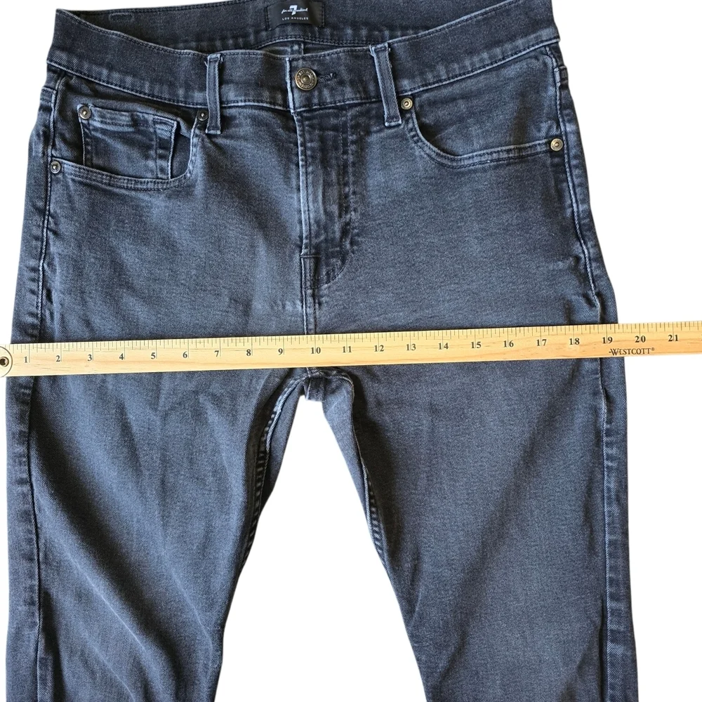 7 For All Mankind Men's Slim Jeans Dark Gray - Picture 5 of 10